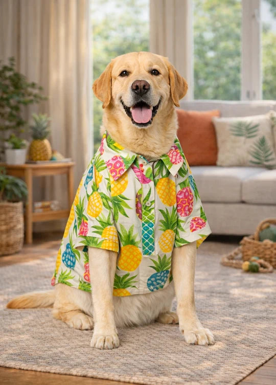 Tropical Pineapple Cotton Dog Shirt