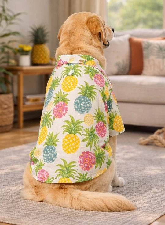 Tropical Pineapple Cotton Dog Shirt